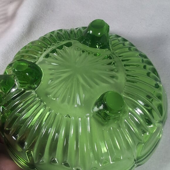 4 Set Depression Bowl Uranium Glass Pedestal Multicolor Black Green Pink Handle - Picture 7 of 15